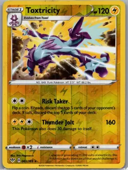 Toxtricity 063/189 Holo Rare Darkness Ablaze Pokemon Reverse Holo Lightly Played - Image 1