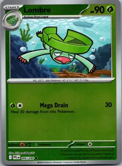 Lombre 006/094 Reverse Holo Common Phantasmal Flames Pokemon Near Mint - Image 1