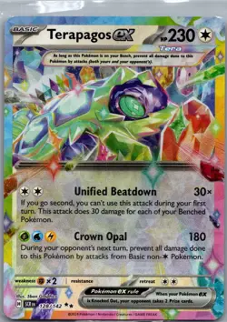 Terapagos ex 128/142 Double Rare Stellar Crown Pokemon Holo Near Mint - Image 1