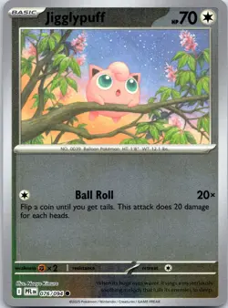 Jigglypuff 076/094 Common Phantasmal Flames Pokemon Reverse Holo Near Mint - Image 1