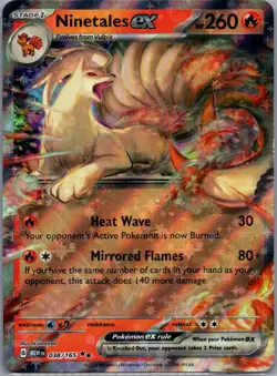 Ninetales ex 038/165 Double Rare 151 Pokemon Holo Near Mint - Image 1