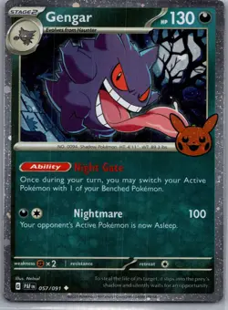 Gengar (Cosmos Holo) 057/091 Holo Trick or Trade BOOster 2024 Pokemon NM - Image 1