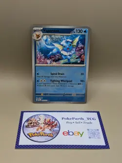 Pokemon TCG - Vaporeon 022/131 -Masterball Holo - Prismatic Evolutions LP - Image 1