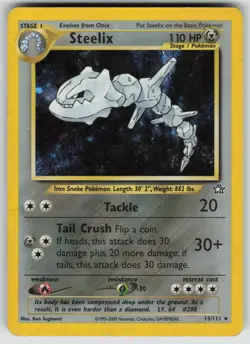 Steelix 15/111 Holo Rare Neo Genesis Pokemon Heavily Played - Image 1