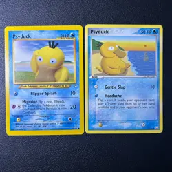 Psyduck 70/109 EX Team Rocket Returns & Psyduck 79/105 Neo Destiny Pokemon LOT - Image 1