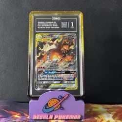 2019 POKEMON SM BLACK STAR PROMO #SM201 FULL ART/RESHIRAM & CHARIZARD GX TAG 1 - Image 2