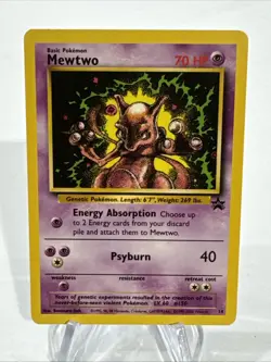 Pokemon Mewtwo Black Star Promo 14 LP - Image 1