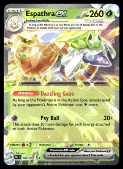 Espathra ex - 006/091 - Paldean Fates (PAF) Double Rare Holo Pokemon TCG - Image 1