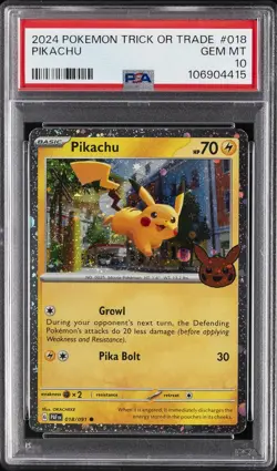 2024 POKEMON TRICK OR TRADE #018 PIKACHU PSA 10 - Image 1