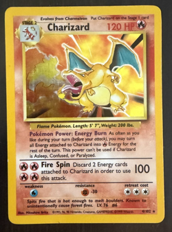 1999 Pokemon Base Set Charizard 4/102 Holo Rare Unlimited Raw WOTC LP - Image 4