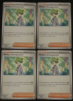 4x Wally's Compassion 132/132 Mega Evolution Pokemon Playset x4 NM - Image 1