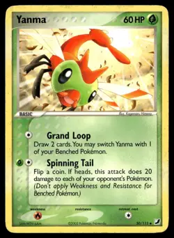 Yanma 50/115 Pokemon Card Unseen Forces Uncommon 60 HP Lightly Played ED - Image 1