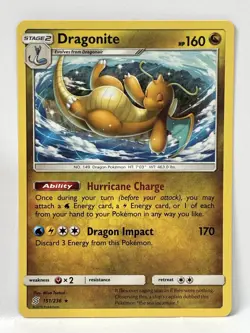 1x Dragonite 151/236 Rare Non-Holo Unified Minds Pokemon-NM/M-UNPLAYED - Image 1