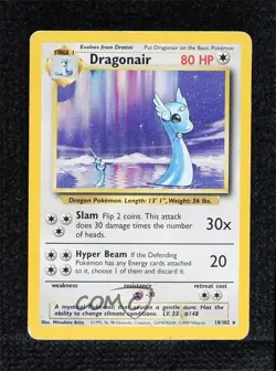 Dragonair Pokemon Base Set #18 1999 READ - Image 1