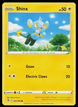 Shinx 091/264 Common Fusion Strike Pokemon Near Mint - Image 1