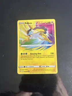 2020 Pokemon Sword Shield Vivid Voltage Raikou AR Amazing Rare #50/185 - NM - Image 1