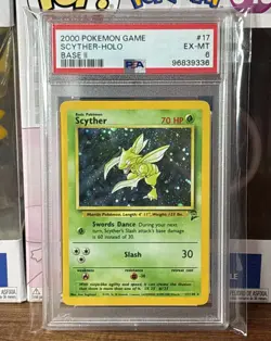 Scyther Holo jungle PSA 6 EXCELLENT-MINT 2000 Pokemon Game Base 2 #17 vintage - Image 1