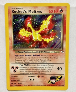 **Pokemon Team Rocket Rocket's Moltres Holo Rare 12/132 Vintage WOTC MP/HP Creas - Image 1