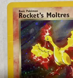 **Pokemon Team Rocket Rocket's Moltres Holo Rare 12/132 Vintage WOTC MP/HP Creas - Image 4