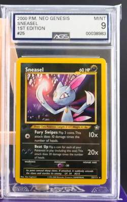 ✨Pokemon TCG Sneasel 🌙 25/111 Neo Genesis 1st Edition AGS 9 2000 Rare 🤩 - Image 1