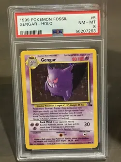 Pokemon Gengar 5/62 Fossil Holo - PSA 8 - Image 1