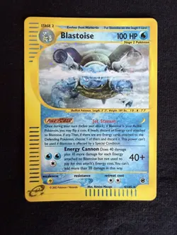 2002 Pokemon Expedition Base Set Blastoise Holo 4/165 Rare Vintage E-Reader - Image 1