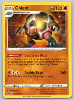 Golem 137/264 Fusion Strike Pokemon NM - Image 1