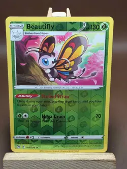 LP Beautifly 008/196 Lost Origins Pokemon Reverse Holo Pokemon - Image 1