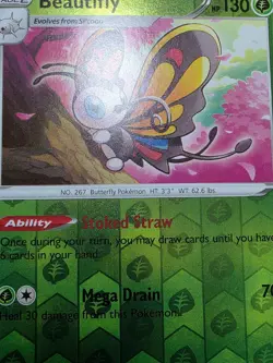 LP Beautifly 008/196 Lost Origins Pokemon Reverse Holo Pokemon - Image 5