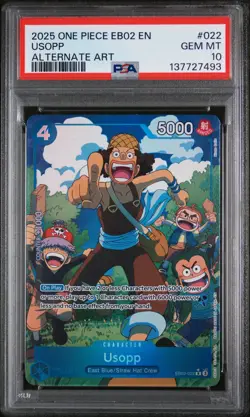 2025 One Piece Eb02 Anime 25th Collection Usopp Alt Art PSA 10 #022 - Image 1