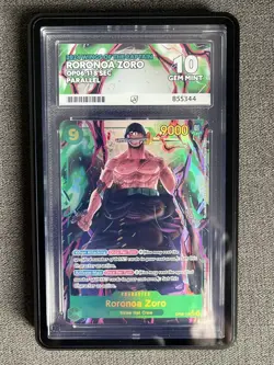 One Piece TCG Roronoa Zoro CCG OP06-118 SEC Alt Art English ACE 10 - Image 1