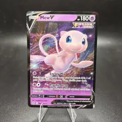 Pokemon TCG Mew V 060/159 Sword & Shield Crown Zenith Holo Rare Card NM - Image 1