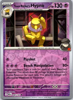 Pokemon TCG - Team Rocket's Hypno Reverse Holo Uncommon Destined Rivals 080/182 - Image 1