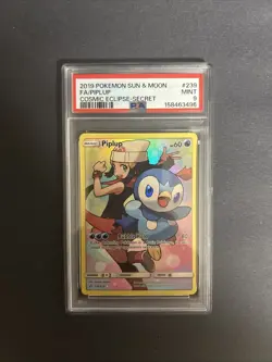 Pokemon 2019 Piplup 239/236 Full Art SR Cosmic Eclipse PSA 9 - Image 1