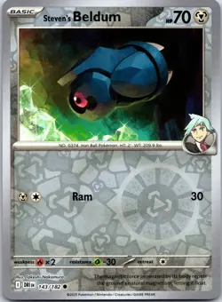 Pokemon TCG - Steven's Beldum Reverse Holo Common SV10: Destined Rivals 143/182 - Image 1