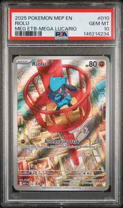 Pokemon TCG Riolu 010 Me: Mega Evolution Promo Holo EN PSA 10 2025 - Image 1