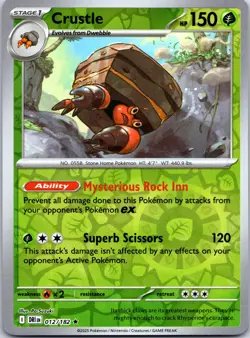 Pokemon TCG - Crustle Reverse Holo Rare SV10: Destined Rivals 012/182 NM - Image 1