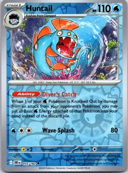 Pokemon TCG - Huntail Reverse Holo Uncommon SV10: Destined Rivals 055/182 NM - Image 1