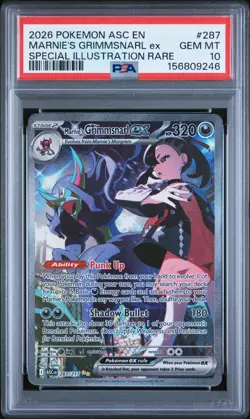 2026 POKEMON ASCENDED HEROES ILLUSTRATION RARE MARNIE'S GRIMMSNARL EX PSA 10 - Image 1