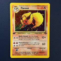 Pokemon Vintage 1st Edition Holo Flareon 03/64 Jungle Wotc 1999 - Image 1