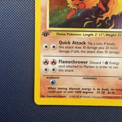 Pokemon Vintage 1st Edition Holo Flareon 03/64 Jungle Wotc 1999 - Image 5