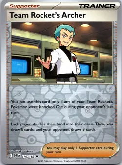 Pokemon TCG - Team Rocket's Archer Reverse Holo Uncommon Destined Rivals 170/182 - Image 1