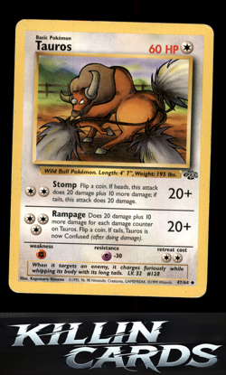 Tauros 47/64 Pokemon Uncommon Jungle Card LP - Image 1