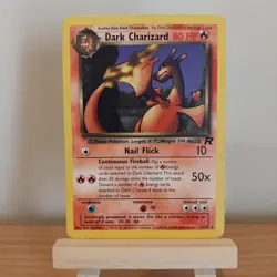 Pokemon TCG Dark Charizard 21/82 Team Rocket Non Holo Vintage Rare Card LP #1D - Image 1