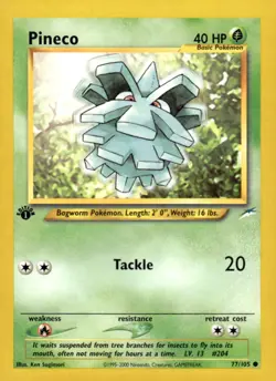 Pineco 77/105 Common Neo Destiny 1st Edition Lightly Played - Image 1