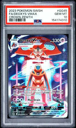 2023 POKEMON SWORD & SHIELD CROWN ZENITH #GG45 FULL ART/DEOXYS VMAX PSA 10 - Image 1