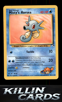 Misty's Horsea 086/132 Pokemon Common Gym Heroes Card LP - Image 1