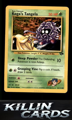 Koga's Tangela 081/132 Pokemon Common Gym Challenge Card LP - Image 1