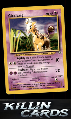 Girafarig 058/111 Pokemon Common Neo Genesis Card LP - Image 1