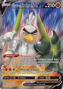 Galarian Sirfetch'd V 174/185 Ultra Rare Vivid Voltage Pokemon Near Mint - Image 1
